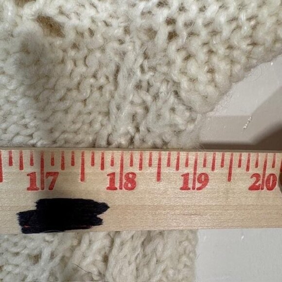 J Crew Sweater Womens Small White Alpaca Wool Blend Chunky Cable Knit Pullover - Picture 6 of 7